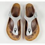 Birkenstock Gizeh Sandals Brown White Birko Flor Flat Flip Flops Thong 41 US 10 Photo 1
