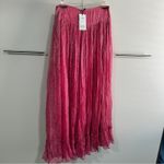Raga  Size S Zella Lurex Maxi Skirt NWT Boho Indie Pink Silver Metallic Feminine Photo 4