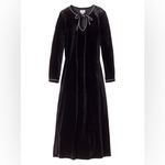 NWT Petite Plume Harlow Velour Nightgown in Black Size XS Photo 1