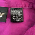 Harley Davidson Womens Short Sleeve Shirt Size L Pink Button Up Y2K Woven Wings Size L Photo 10
