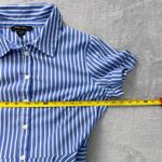 Ivy + Blu Striped Shirt Dress Fit & Flare handkerchief hem Cotton Blue White 10 Blue Photo 6