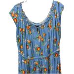 Torrid  Blue Citrus Puff Sleeve Dress Slit Maxi Size 2X Photo 5