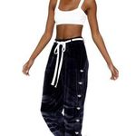 Boys Lie  Peace Of Reign Oh Snap Velour Pants in Navy Blue Photo 0