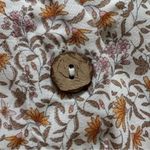 Entro Dress Cream Multicolor Floral Half Sleeve Button Front Boho Tunic Large Photo 8