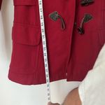 American Eagle American Eagle Womens Red Wool Blend Pea Coat Fur Hood Toggle Buttons Sz Med Photo 9