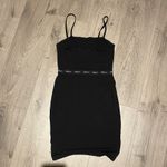 Obey  black mini bodycon dress with waist logo  Photo 2