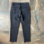 Old Navy High Rise OG Straight Jeans Women's Size 12 Black Raw Hem Photo 2
