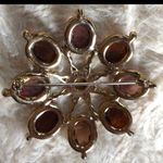 Monet Vtge  Large Rhinestone GoldTone Brooch Photo 6