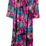 Vintage Sears Carriage Court Zip Robe Housedress Womens S 8/10 Pink Floral Photo 0