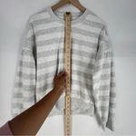 Evereve Gray Heathered Striped Relax Fit Dolman Long Sleeve Sweatshirt Size S Photo 9
