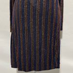 & Other Stories & Other Stories Glitter Stripe Long Sleeve Wrap Dress Blue Brown Gold Size 4 Photo 5