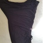 Good American  Women's SLINKY JERSEY MIDI DRESS  Black Ruched Bodycon Size 3/L Photo 8