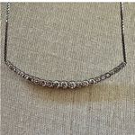 Silpada Siplada Sterling Silver CZ Curved Bar Necklace 925 Box Chain Photo 2
