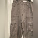 Arizona Jeans Sixty-Six Size 1 Gray Cotton Zipper Pockets Wide Leg Cargo Pants Hammer Loop Photo 4