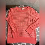 Caslon Orange Crew Neck Sweater Textured Knit Photo 0