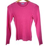 J. McLaughlin  Pink Ribbed Crew Neck Sweater Size XS Cotton Modal Blend Photo 1
