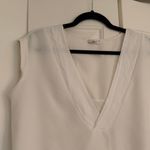 ZARA White V-Neck Sleeveless Blouse Photo 1