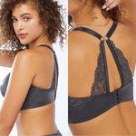 Savage X Fenty By Rihanna Floral Lace Convertible Bra Blackened Grey Pearl Gray Size undefined Photo 1