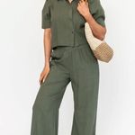 Holley Girl Gabbie Wide Leg Pants in Olive Green 1X Plus Size Photo 1