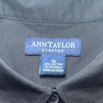 Ann Taylor Shirt Dress Black 10 Pockets Cotton Spandex Tab Sleeves Button Down Photo 5