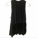 Free People  Size XS Black Right On‎ Time Ruffle Trim Sleeveless Tunic Top Photo 6