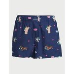 Women's Woven Pajama Boxer Shorts nwt navy puppy dogs with pockets Size large Photo 0