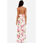 Anthropologie Lush Say No Amore Ivory Rose Floral Print Sleeveless T Back Tulip Hem Maxi Dress Photo 1