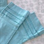 Chico's Chico’s turquoise cropped pant with crochet lace details stretchy Photo 1