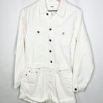 GRLFRND Renata White Denim Romper in Size XS Photo 1