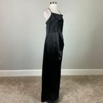 Betsy and Adam Satin Sleeveless Thigh Slit Column Evening Gown Black Size 12 Dress Photo 3