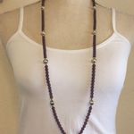 Avon Vintage  faux amethyst and swivel pearl bead necklace Photo 0