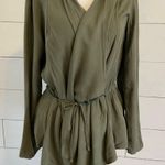 Bleuh Ciel Olive Draped Cardigan Jacket. Size XSmall. EUC Photo 6