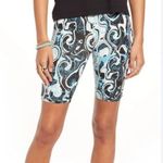 BP NWT by Nordstrom High Waist Bike Shorts in Black Blue Meridian Print - Small Photo 0