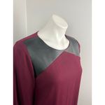 Amanda Uprichard  Burgundy Maroon Faux Leather Long Sleeve Dress Medium Photo 1