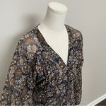 Natural Life Dress Maxi Floral Shimmery Lined Boho Bohemian Romantic Blue Gold Photo 1