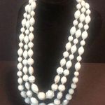 Light baby blue triple layer beaded necklace​ Photo 0
