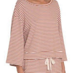 Eberjay Eberjey Quincy Runner Striped Lounge Set in Pecan & White Photo 0