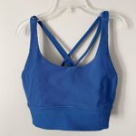 Lululemon Size 12 Blue Energy Bra Long Line Ribbed Medium Support B Photo 0