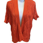 Ann Taylor Loft Orange Crochet Cardigan Oversized  Open Front Knit Photo 0