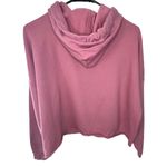 Calvin Klein Jeans Pink and White Cropped Graphic Hoodie Photo 3