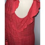 Knox Rose Womens Red Tiered Boho Dress Ruffle Flutter Sleeve Peasant Crochet S Photo 5