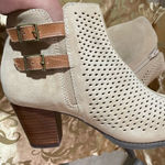 Vionic  Beige Perforated Ankle Booties Photo 0