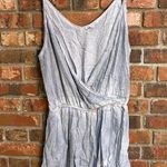 American Eagle womens chambray crossover front ruffle skort romper blue large Photo 0