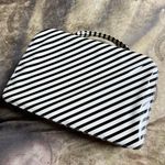 American Vintage Black And White Striped Vinyl Travel Suitcase Photo 4