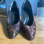 Xavier Danaud Bronze & Purple Jacquard Pumps Size 6 Photo 2