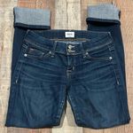 Hudson Jeans 26 Crop Ginny Straight Cuffed Dark Wash Mid Rise Stretch Denim Photo 0