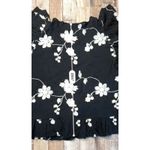 Anthropologie Liv Los Angeles Black Floral Embroidered Ruffled Blouse MEDIUM Photo 5