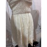 Cream Lace Halter Neck Mini Dress with Criss Cross Back White Size undefined Photo 4