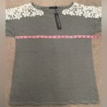 PaperMoon 🆕 Striped Top with Crotchet Lace Shoulders, Size Small Photo 3