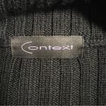 Context Womens Black Leather Wool Knit Cardigan Jacket Sz L Black Y2K Minimalist Size L Photo 9